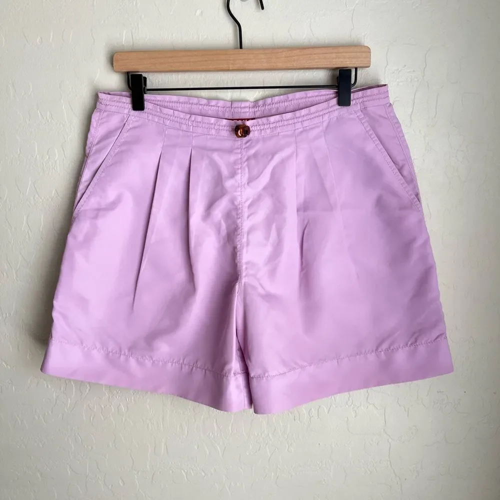 Staud Coconut Nylon Shorts Pull Cord Waist Lavender Purple Size XS